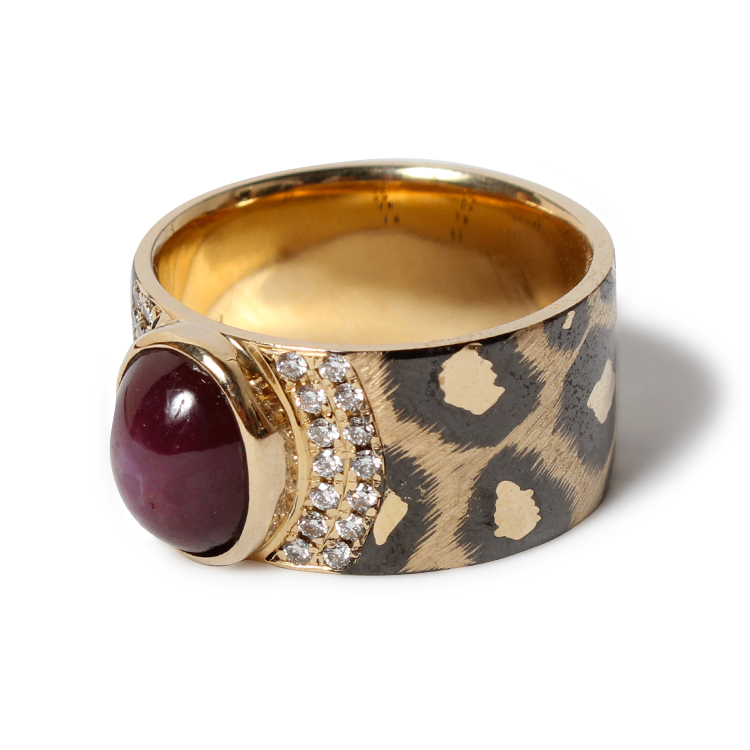 Teodora Ring k18 / Pt900 -Star Ruby