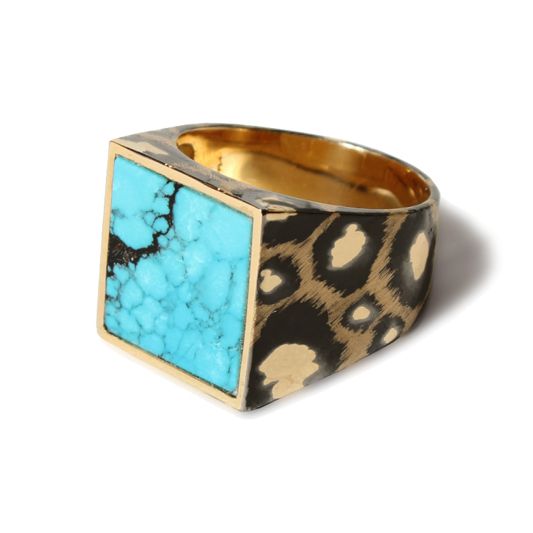 Mariana Ring K18 / Pt900 -turquoise