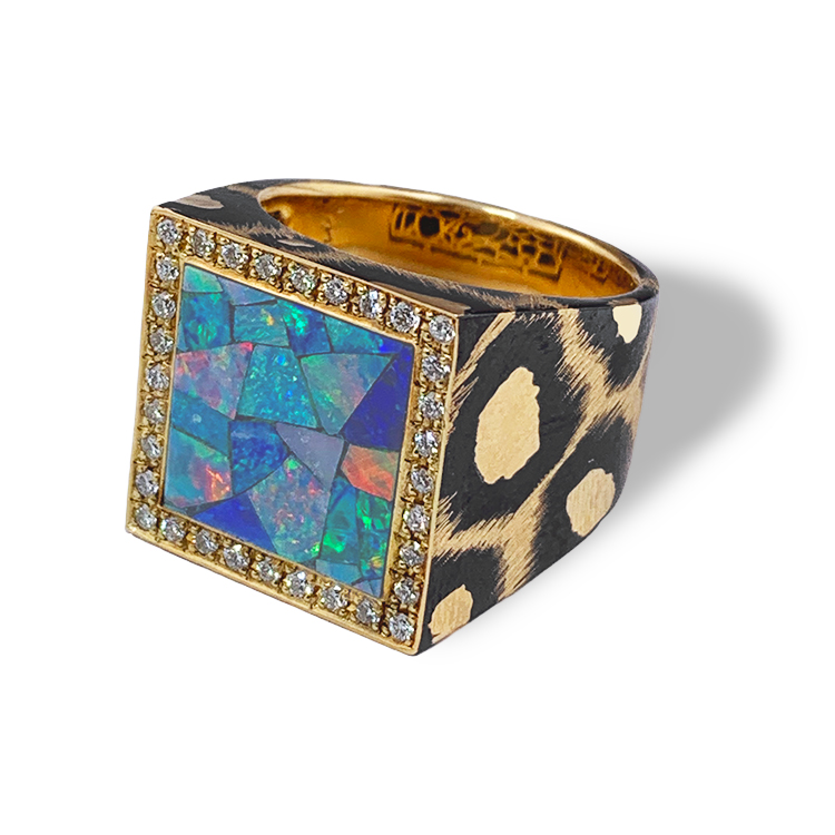 Mariangela Ring K18 / Pt900 -Opal